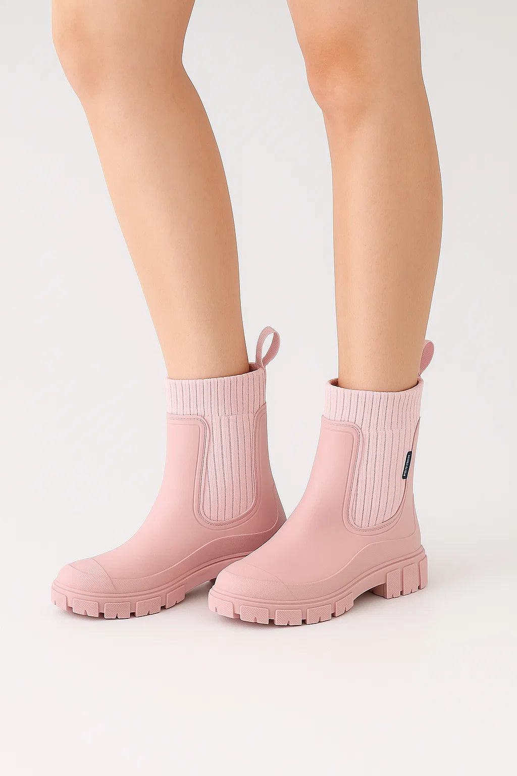 Womens Black Waterproof Boots PVC Mid-Calf Casual Comfort 6