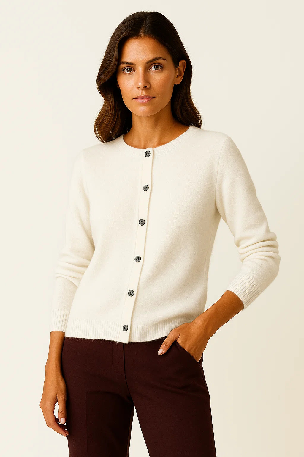 Womens Cardigan Sweater Soft Knit Button Design Casual Loose Fit 2