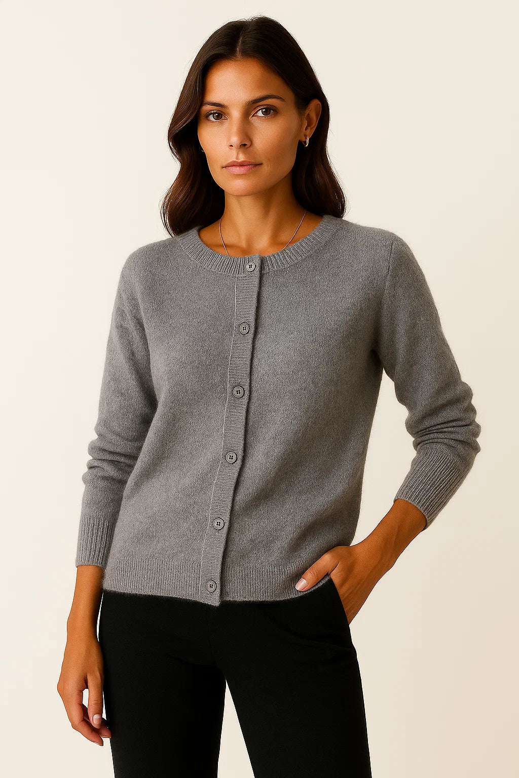 Womens Cardigan Sweater Soft Knit Button Design Casual Loose Fit 4