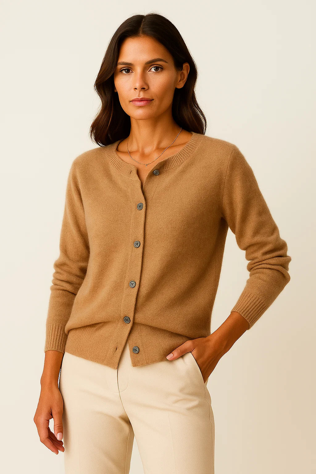 Womens Cardigan Sweater Soft Knit Button Design Casual Loose Fit 5