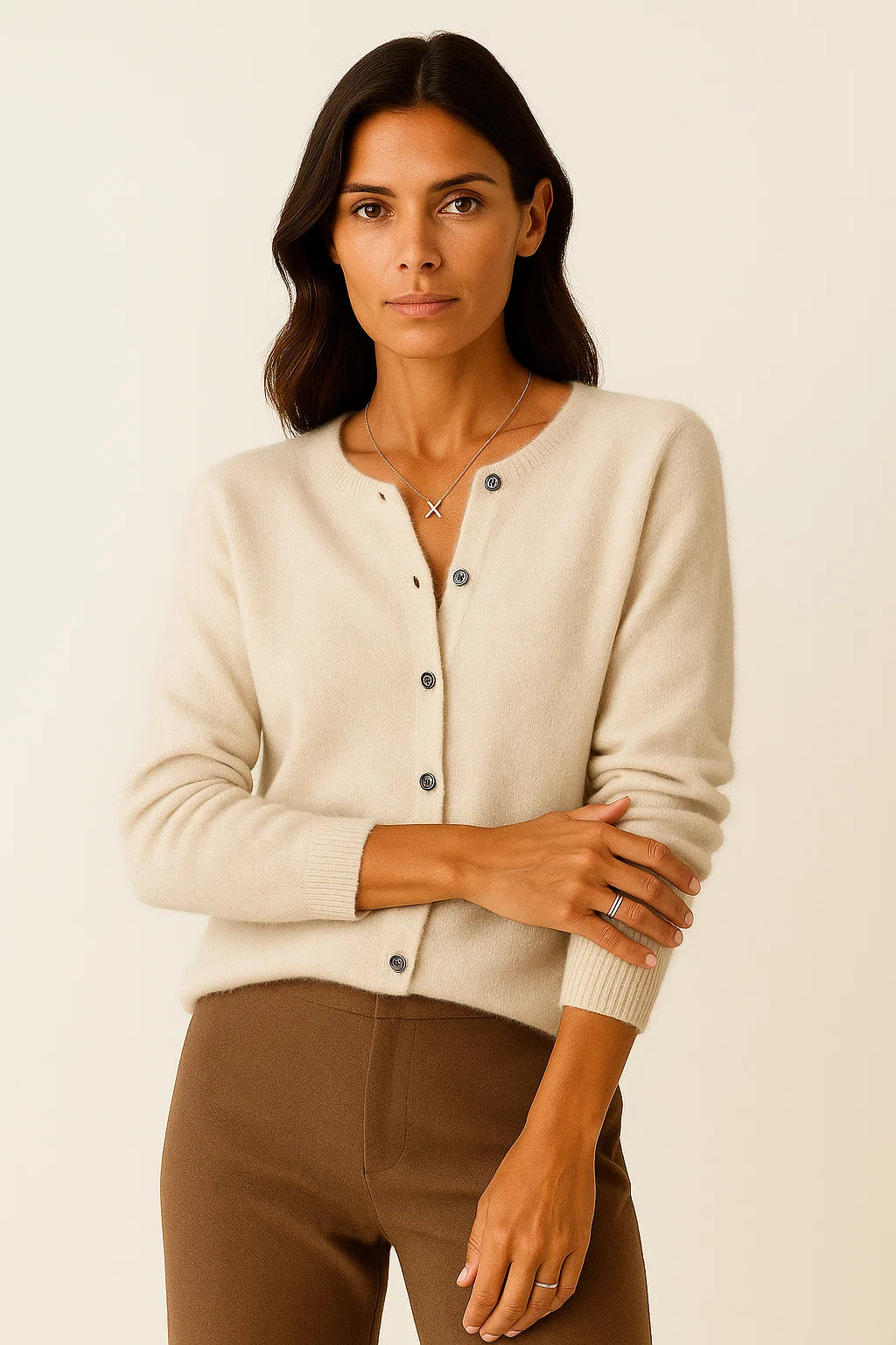 Womens Cardigan Sweater Soft Knit Button Design Casual Loose Fit 6