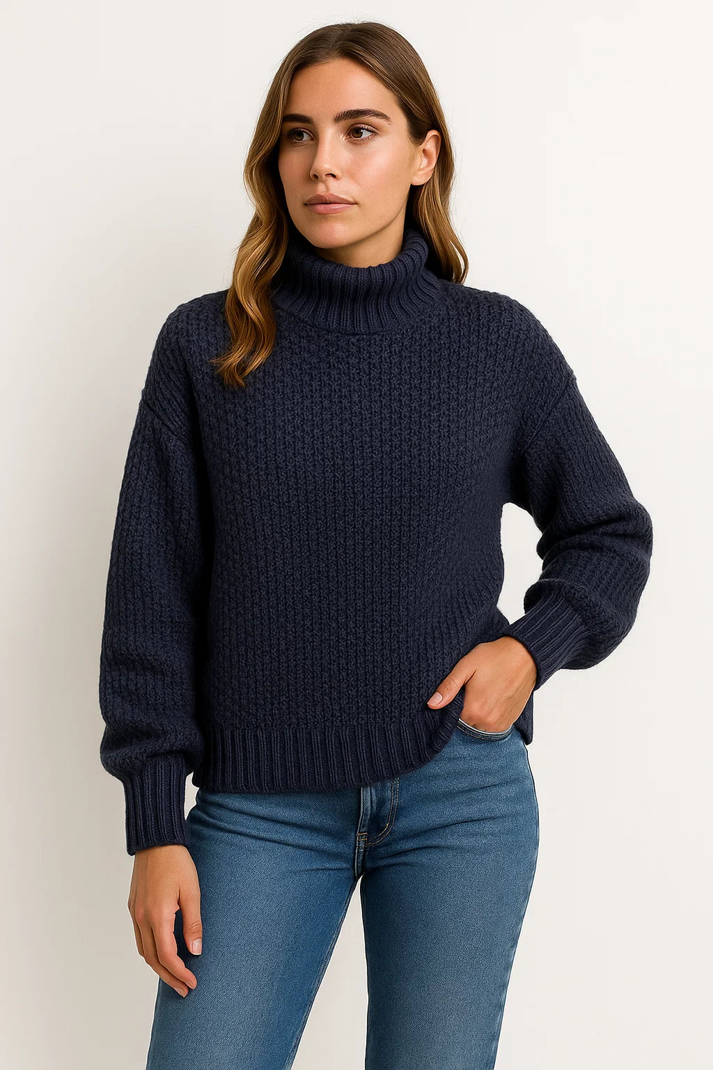 Womens Pullover Sweater, Long Sleeve Casual Loose Fit in Wool – Elegant Design for Autumn and Winter Wear 2