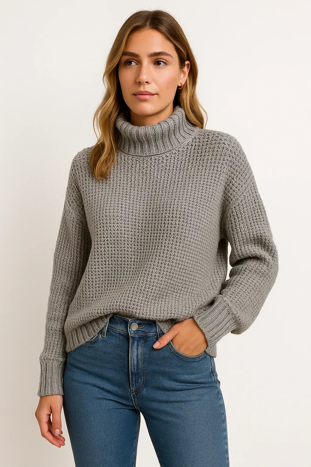 Womens Pullover Sweater, Long Sleeve Casual Loose Fit in Wool – Elegant Design for Autumn and Winter Wear 4
