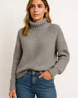 Womens Pullover Sweater, Long Sleeve Casual Loose Fit in Wool – Elegant Design for Autumn and Winter Wear 4