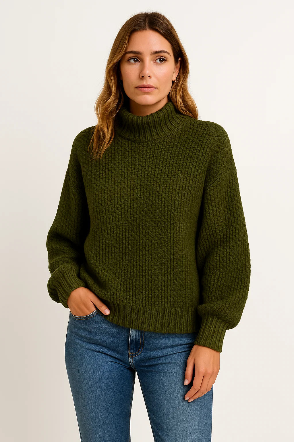 Womens Pullover Sweater, Long Sleeve Casual Loose Fit in Wool – Elegant Design for Autumn and Winter Wear 6