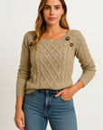 Womens Oversized Sweater Soft Wool Long Sleeve Casual Gray 3