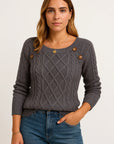 Womens Oversized Sweater Soft Wool Long Sleeve Casual Gray 5