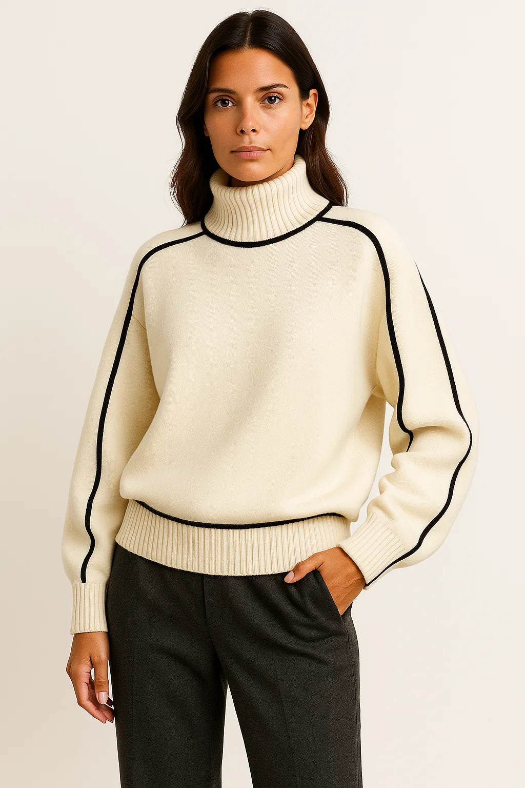 Womens Sweater Vegan Wool Turtleneck Luxurious Soft Timeless Style 1