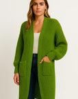 Womens Long Cardigan Soft Knit Open Front Casual Wear 4
