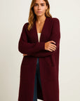 Womens Long Cardigan Soft Knit Open Front Casual Wear 1