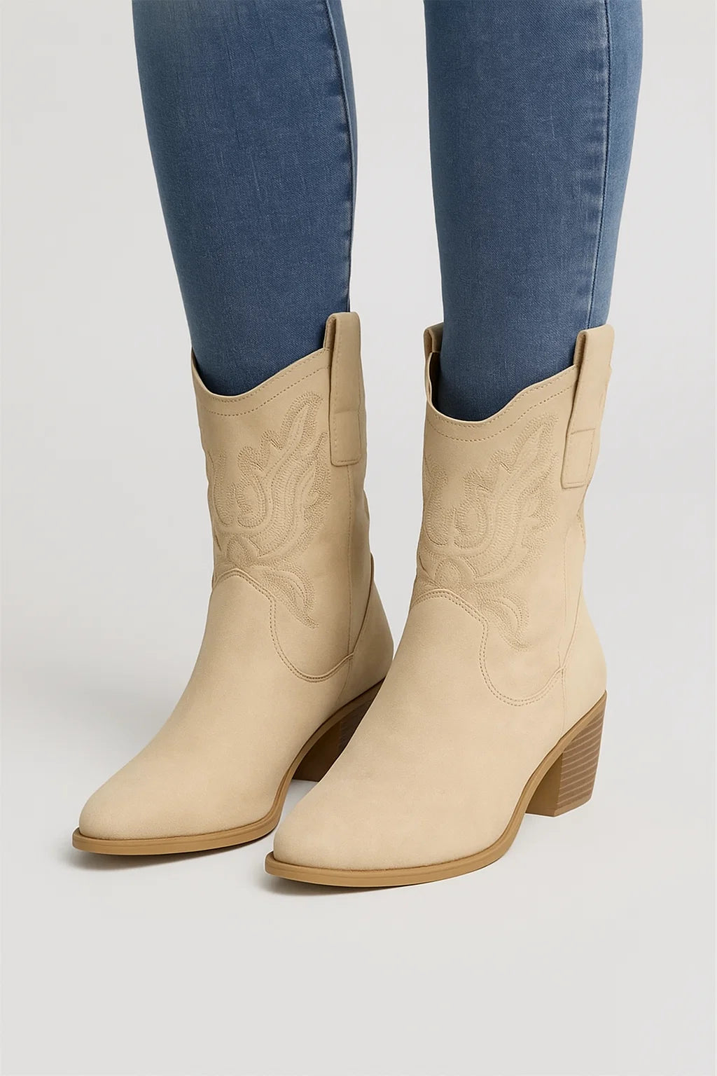 Womens Cowgirl Boots Leather Western Style with Heel 3