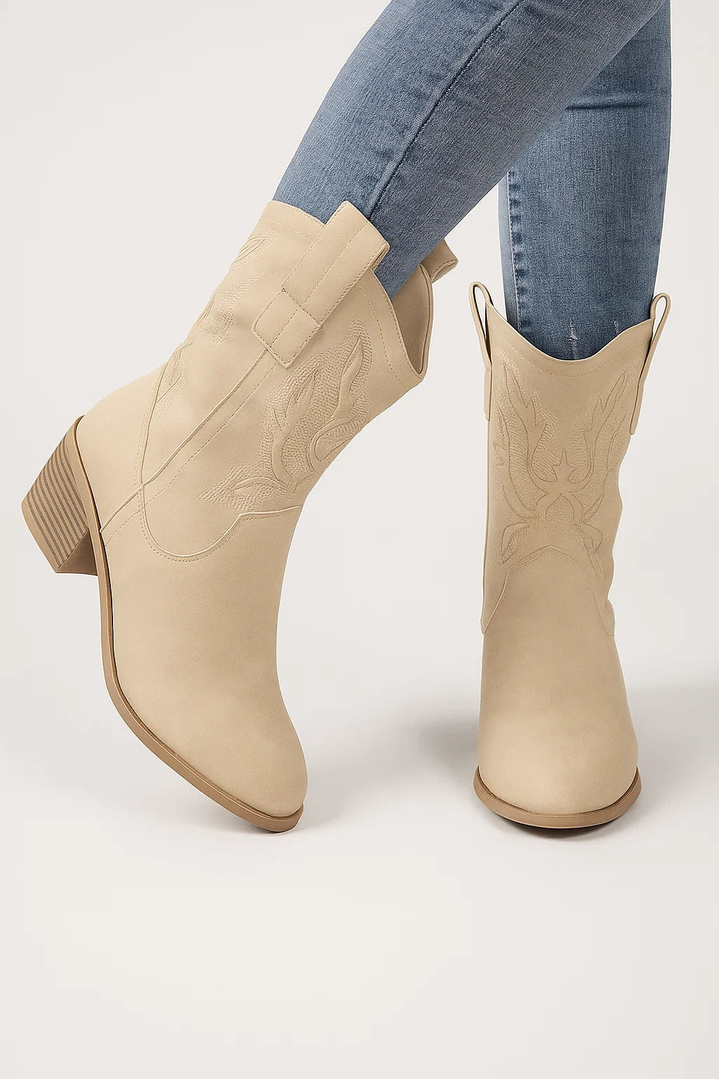 Womens Cowgirl Boots Leather Western Style with Heel 4