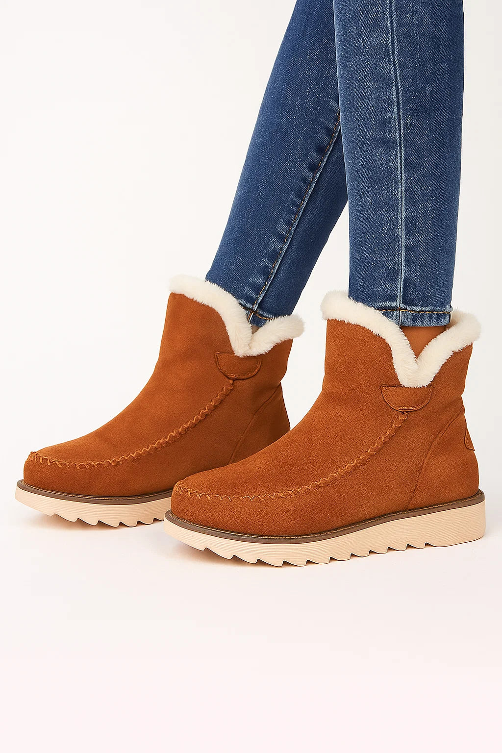 Womens Black Ankle Boots Microfiber Slip-On Flat Sole Winter-Friendly 5