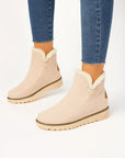 Womens Black Ankle Boots Microfiber Slip-On Flat Sole Winter-Friendly 4