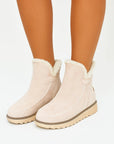 Womens Black Ankle Boots Microfiber Slip-On Flat Sole Winter-Friendly 3