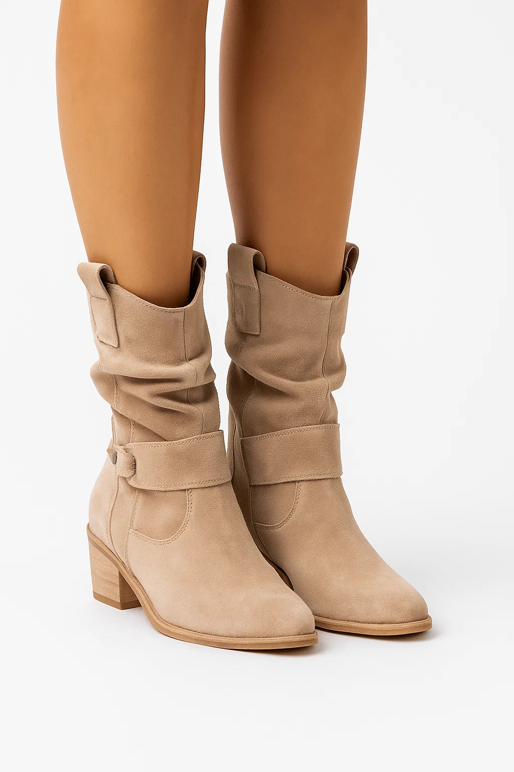 Womens Ankle Boots Leather Beige Comfortable Stylish Fashion Boots 1
