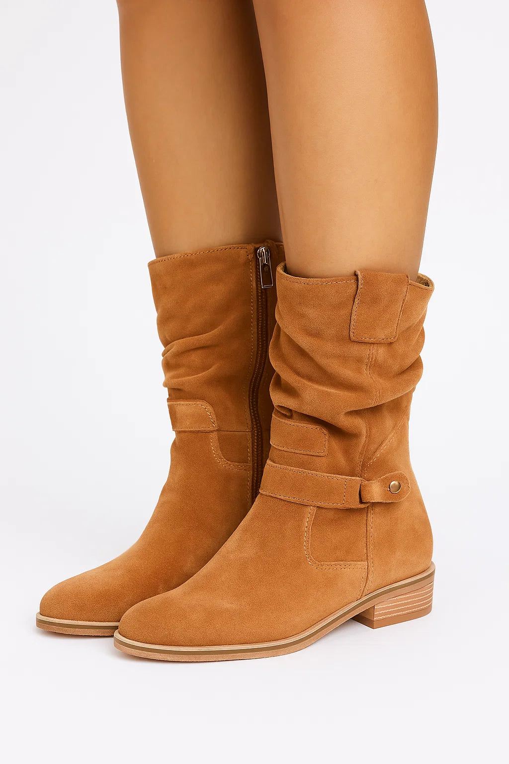 Womens Ankle Boots Leather Beige Comfortable Stylish Fashion Boots 5