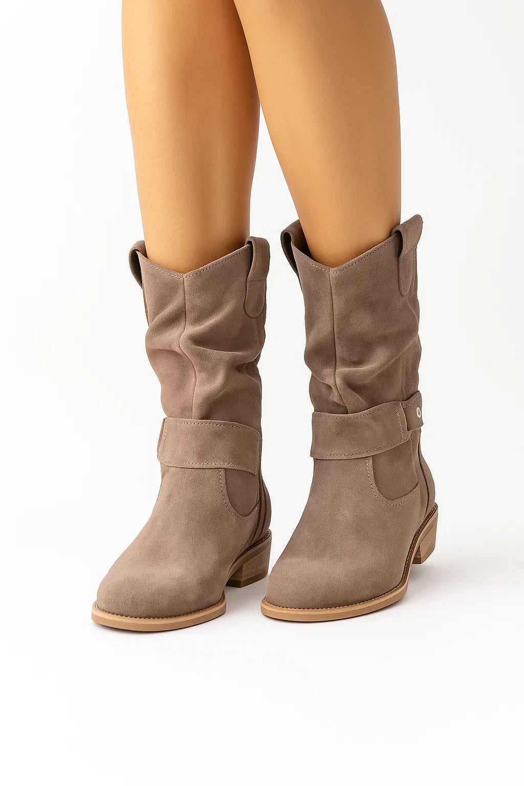 Womens Ankle Boots Leather Beige Comfortable Stylish Fashion Boots 4