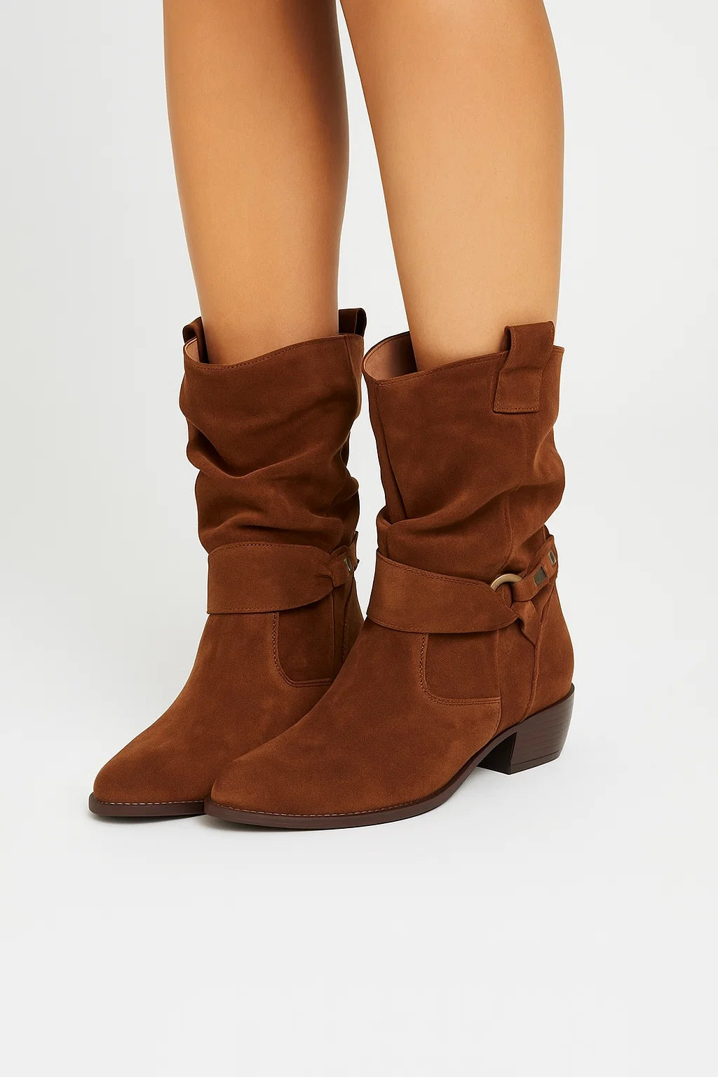 Womens Ankle Boots Leather Beige Comfortable Stylish Fashion Boots 3