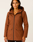 Womens Utility Jacket in Gray with Adjustable Fit, Hood, and Zipper Pockets for Transitional Weather 3