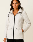Womens Utility Jacket in Gray with Adjustable Fit, Hood, and Zipper Pockets for Transitional Weather 5
