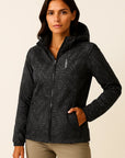 Lightweight Womens Hoodie Zip Jacket with Adjustable Hood and Pockets - Gray Polyester Casual Style 4