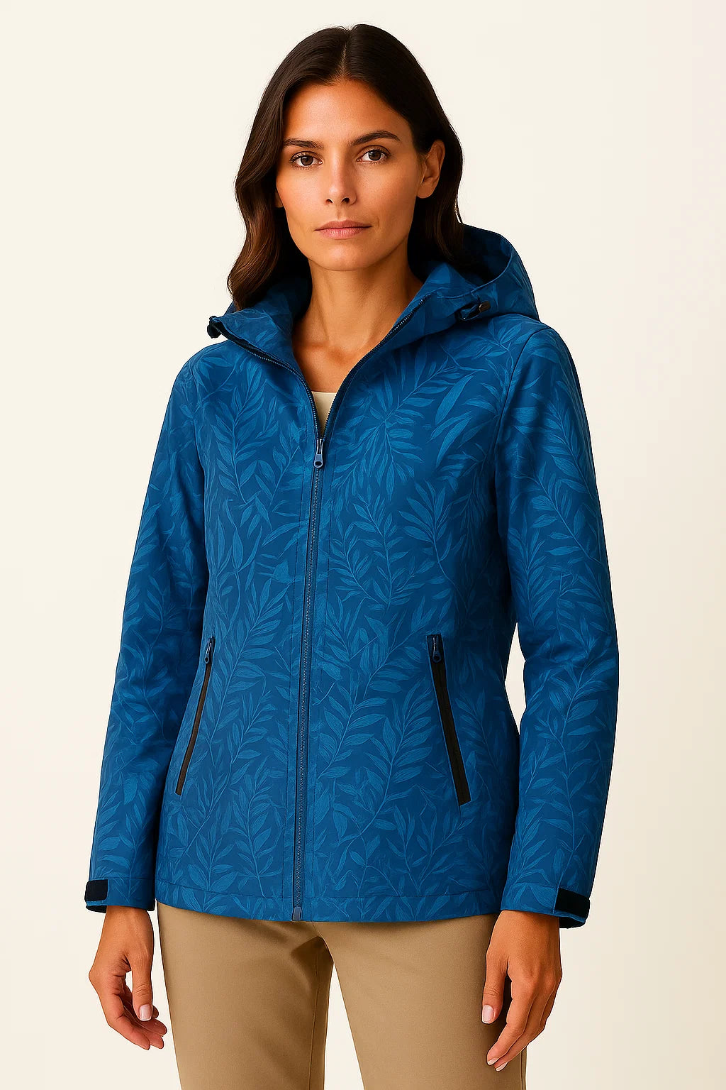 Lightweight Womens Hoodie Zip Jacket with Adjustable Hood and Pockets - Gray Polyester Casual Style 6
