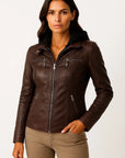 Womens Hoodie Black Soft Zipper Asymmetrical Design Moto Style For Women 5