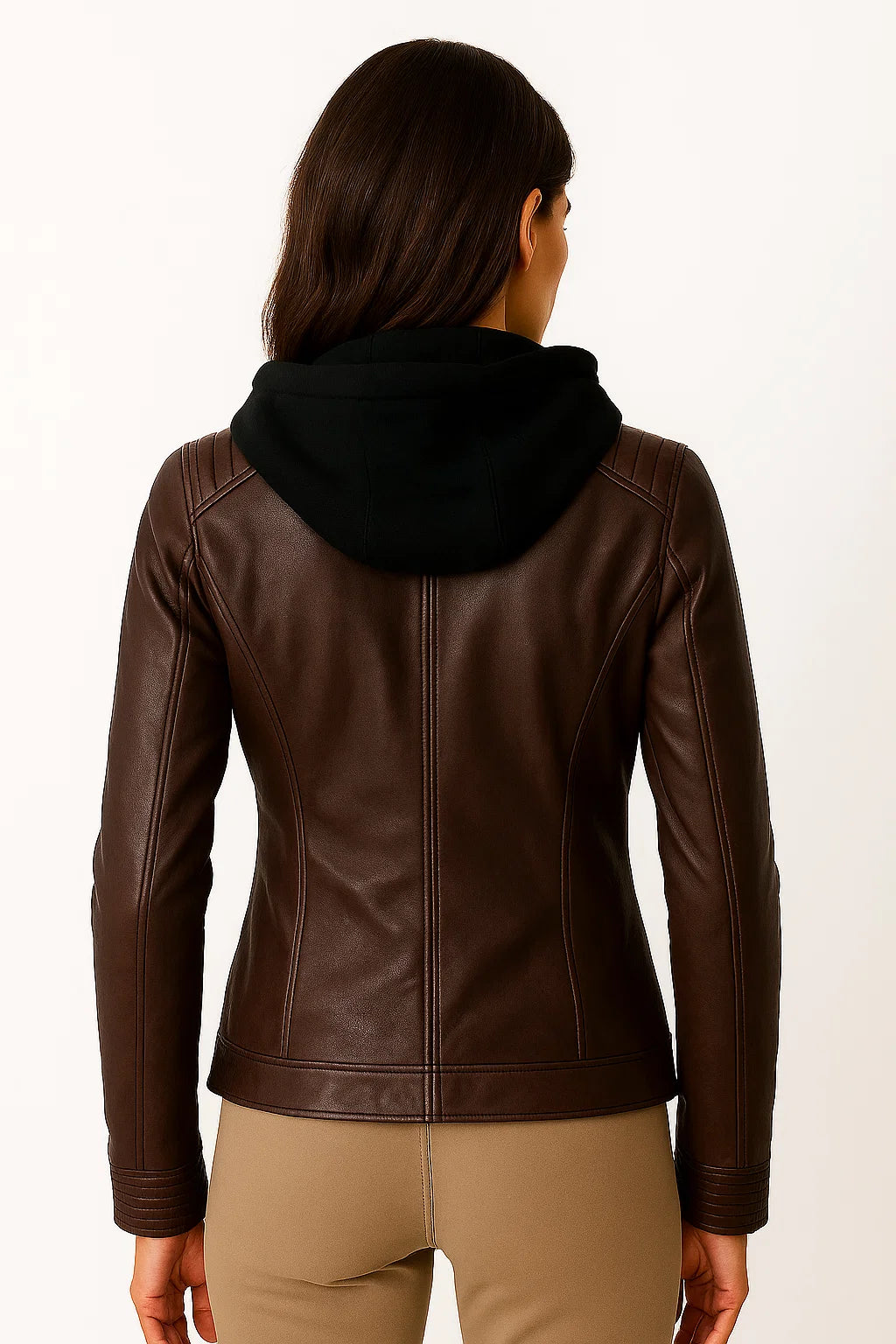 Womens Hoodie Black Soft Zipper Asymmetrical Design Moto Style For Women 6