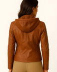 Womens Hoodie Black Soft Zipper Asymmetrical Design Moto Style For Women 2