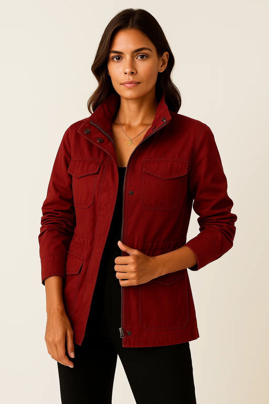 Jacket Womens Polyester Elegant Casual Design With Practical Pockets 4