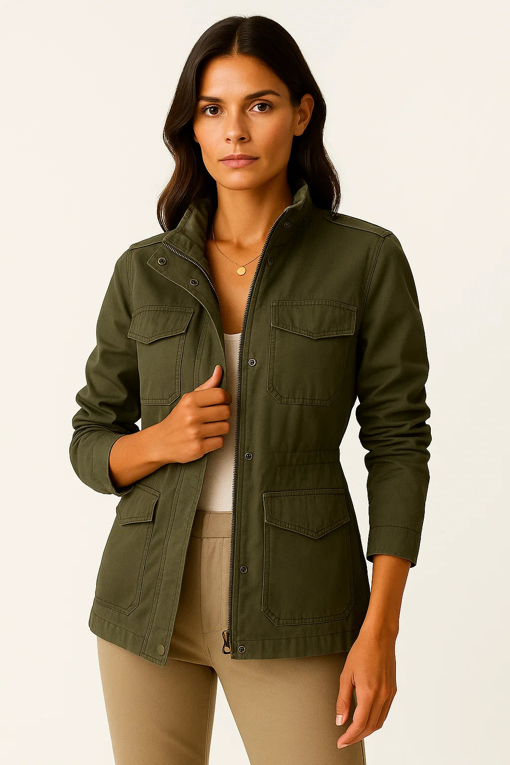 Jacket Womens Polyester Elegant Casual Design With Practical Pockets 1