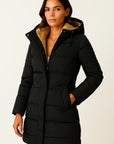 Womens Black Puffer Jacket Insulated Polyester Elegant Design for Fall and Winter 4