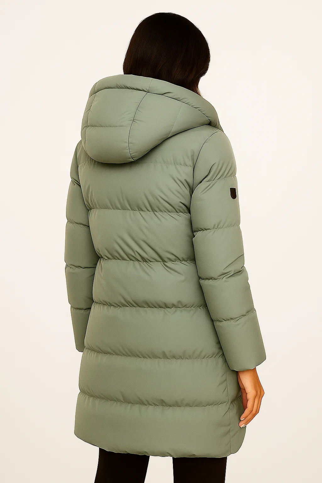 Womens Black Puffer Jacket Insulated Polyester Elegant Design for Fall and Winter 2
