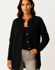 Womens Cardigan Coat Beige Knit Soft Warm Long Elegant With Pockets 2