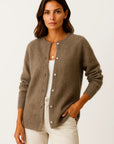 Womens Cardigan Coat Beige Knit Soft Warm Long Elegant With Pockets 5