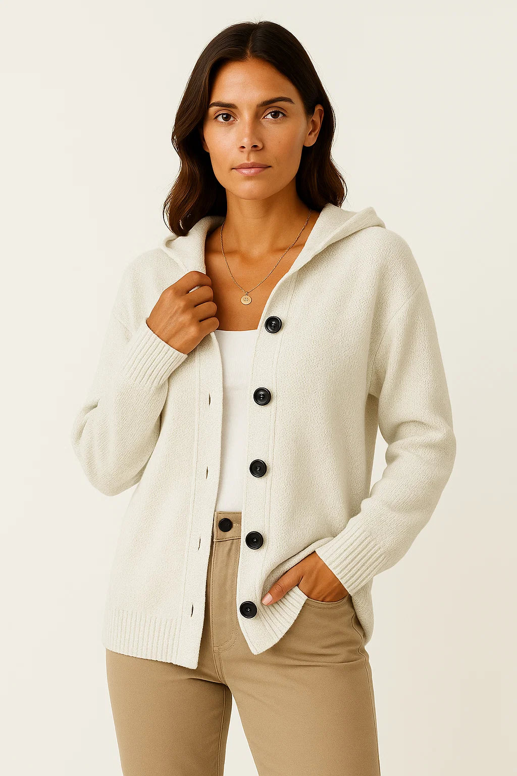 Womens Cardigan, Grey Quilted Design with Pockets, Lightweight Cozy Layering Piece for Autumn and Winter 3