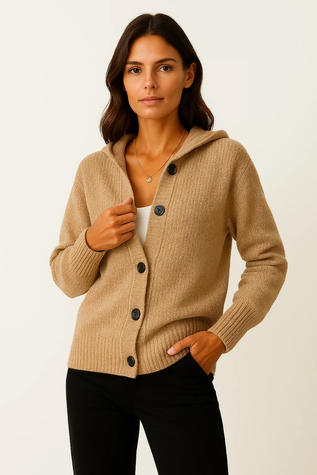 Womens Cardigan, Grey Quilted Design with Pockets, Lightweight Cozy Layering Piece for Autumn and Winter 1