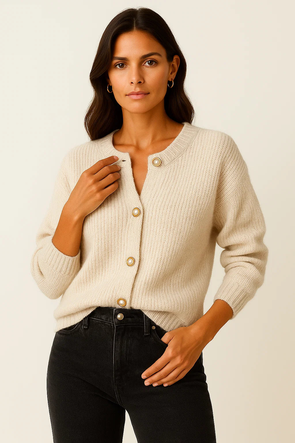 Womens Cardigan Polyester Open Front Elegant Soft Design For Everyday and Party 1