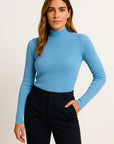 Womens Turtleneck Sweater Gray Soft Knit Elegant Casual Fit For Autumn Winter 3