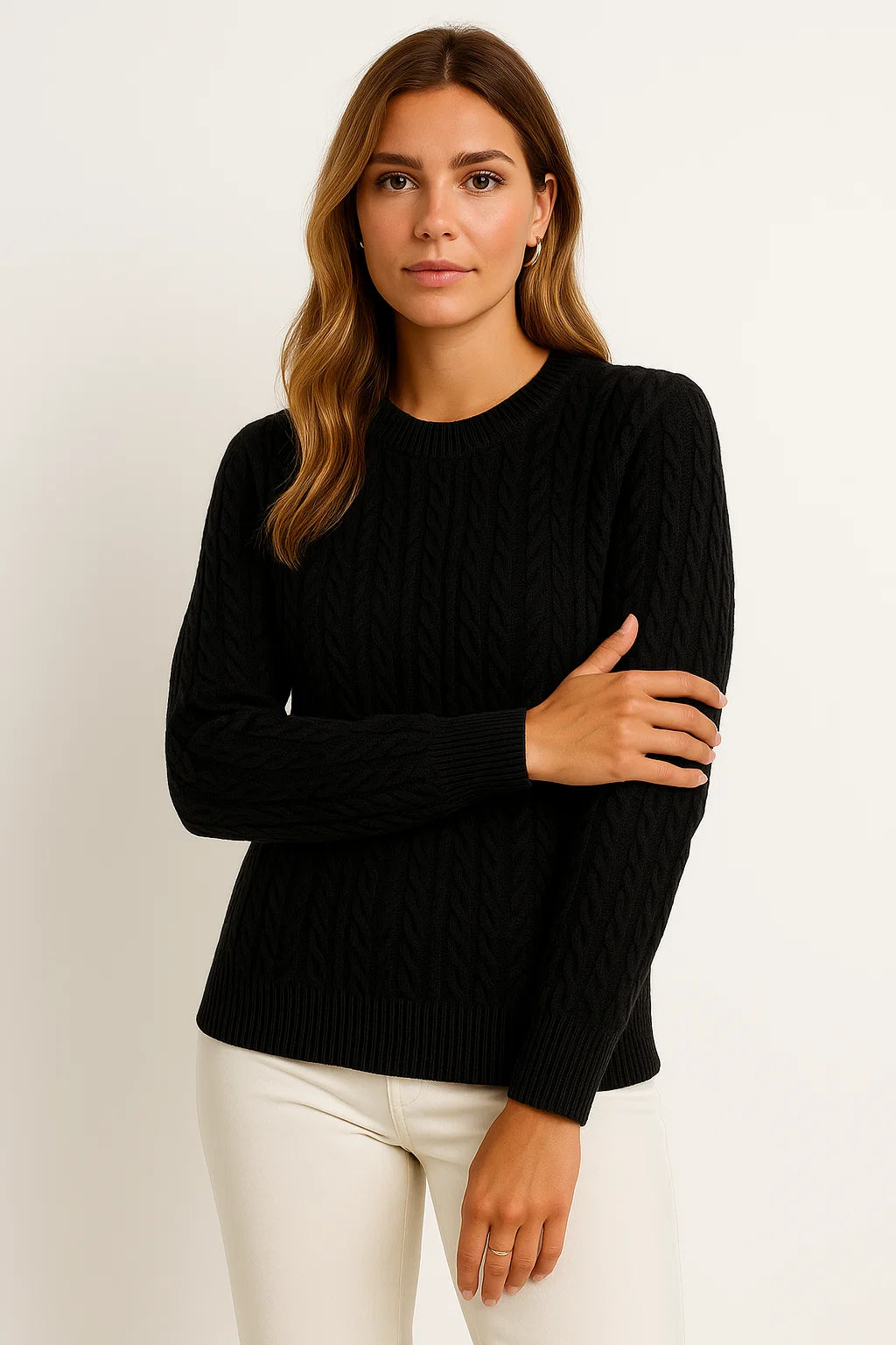 Womens Sweater Beige Wool Casual Relaxed Fit Ideal For Autumn 4