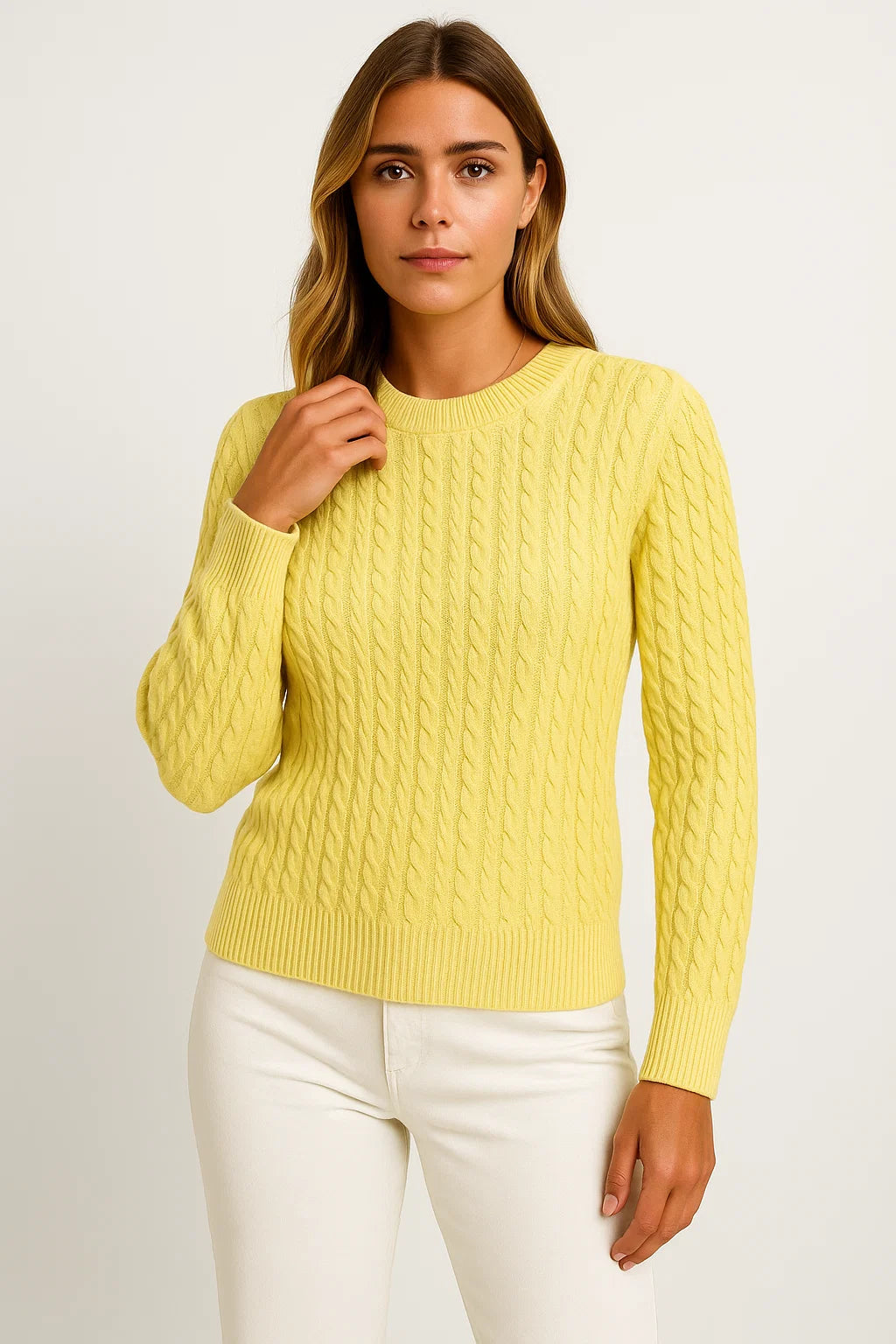 Womens Sweater Beige Wool Casual Relaxed Fit Ideal For Autumn 5