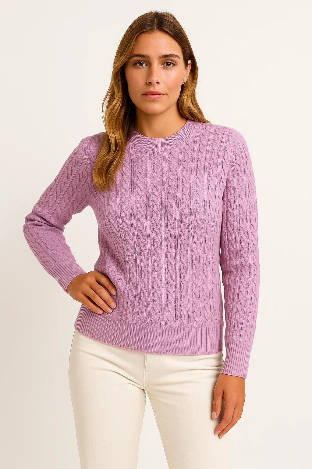 Womens Sweater Beige Wool Casual Relaxed Fit Ideal For Autumn 7