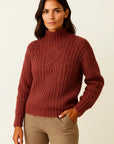 Womens Sweater Beige Cable Knit Soft Relaxed Fit Ideal for Everyday and Layering 3