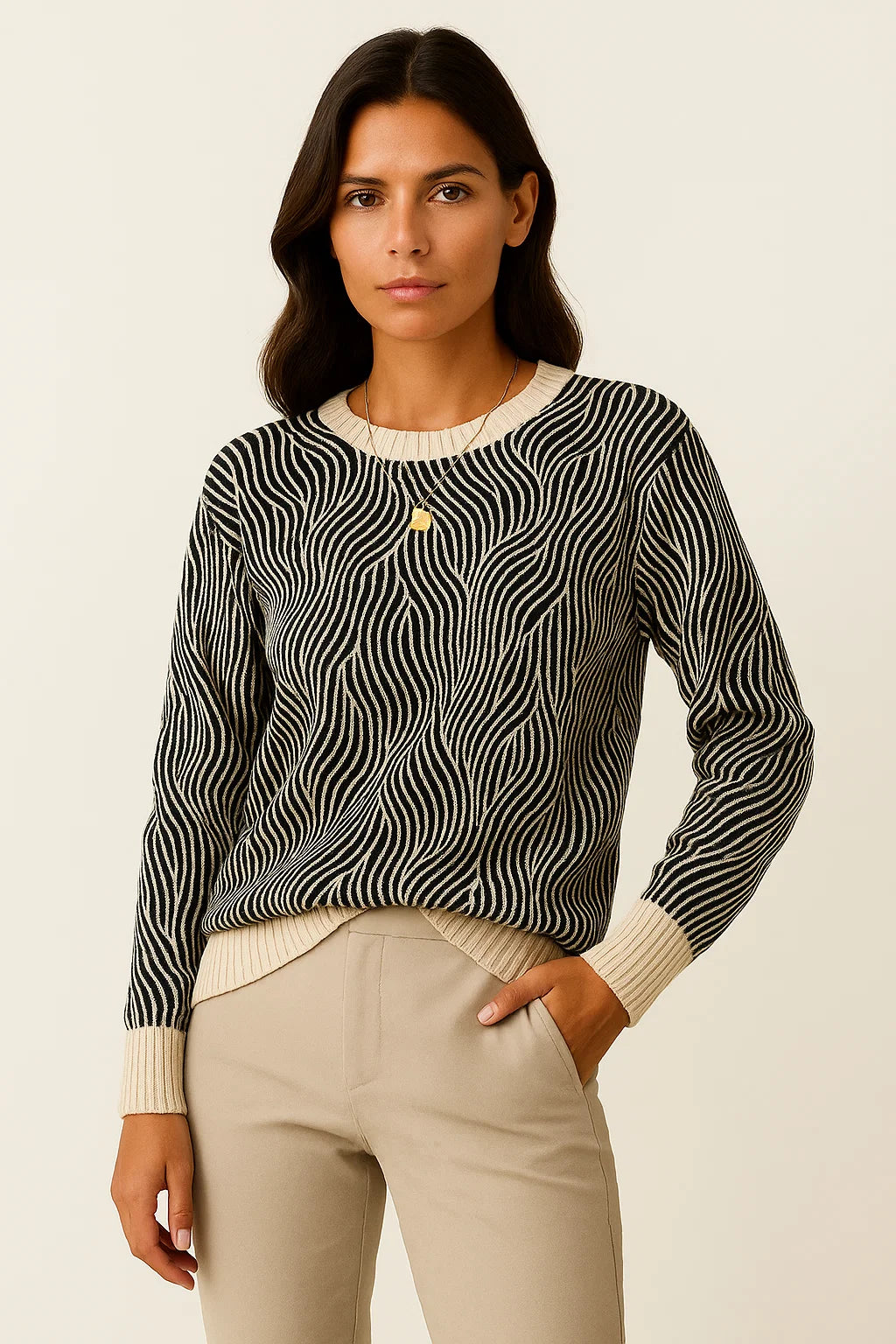 Womens Sweater Gray High Neck Soft Comfortable Timeless Design for Autumn and Winter 1