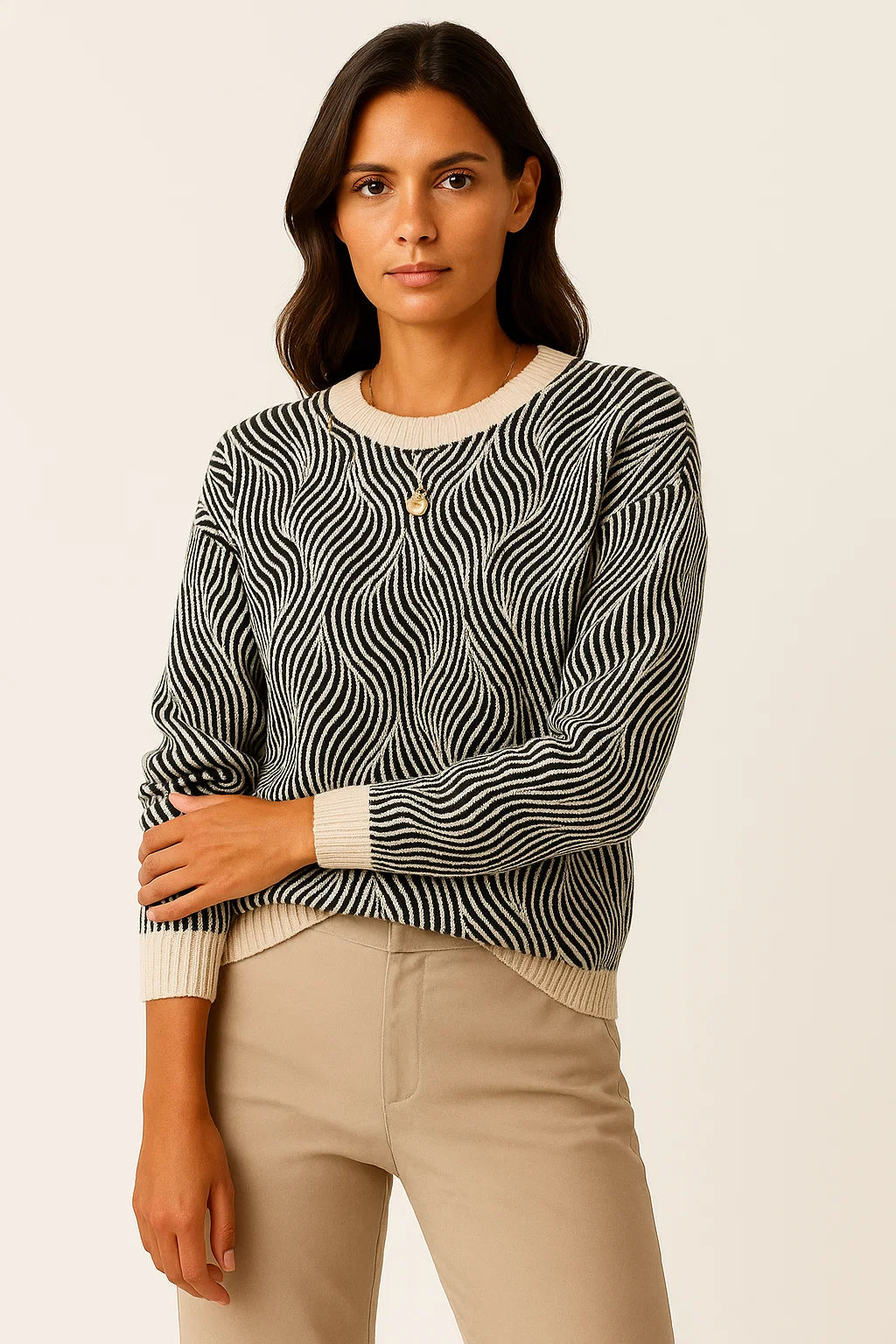 Womens Sweater Gray High Neck Soft Comfortable Timeless Design for Autumn and Winter 2