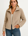 Womens Long Cardigan Black Soft Stretchy With Zipper Comfortable Flattering Silhouette 1