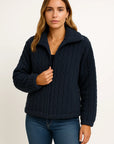 Womens Long Cardigan Black Soft Stretchy With Zipper Comfortable Flattering Silhouette 4