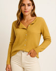 Womens Pullover Gray Cashmere Asymmetrical Button Detail Loose Fit Elegant Casual 3