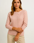 Womens Pullover Gray Cashmere Asymmetrical Button Detail Loose Fit Elegant Casual 4